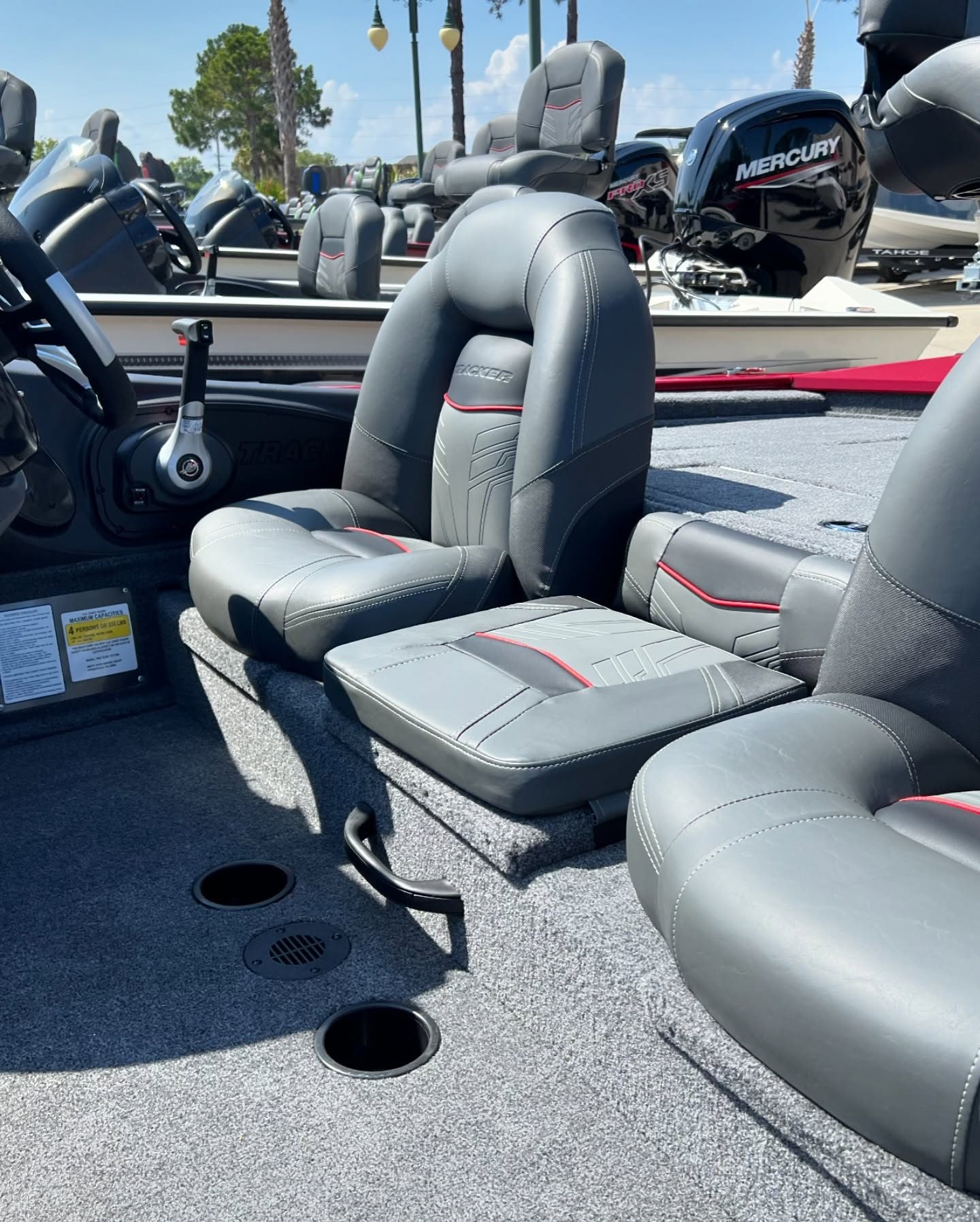 Tournament seats and cockpit of the Tracker 175